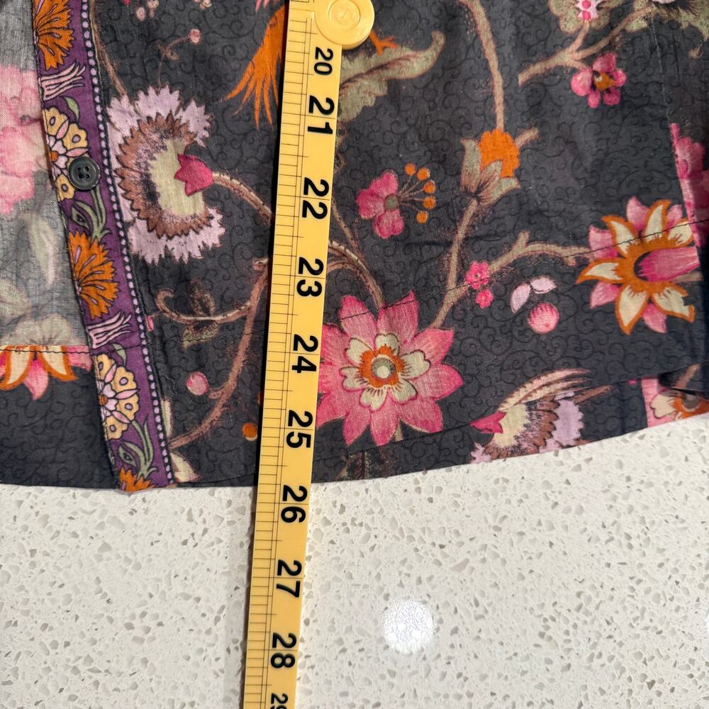 Sundance Marcleine Floral Top Coquette Ruffle Pintuck Boho Cottagecore Large - Picture 8 of 9